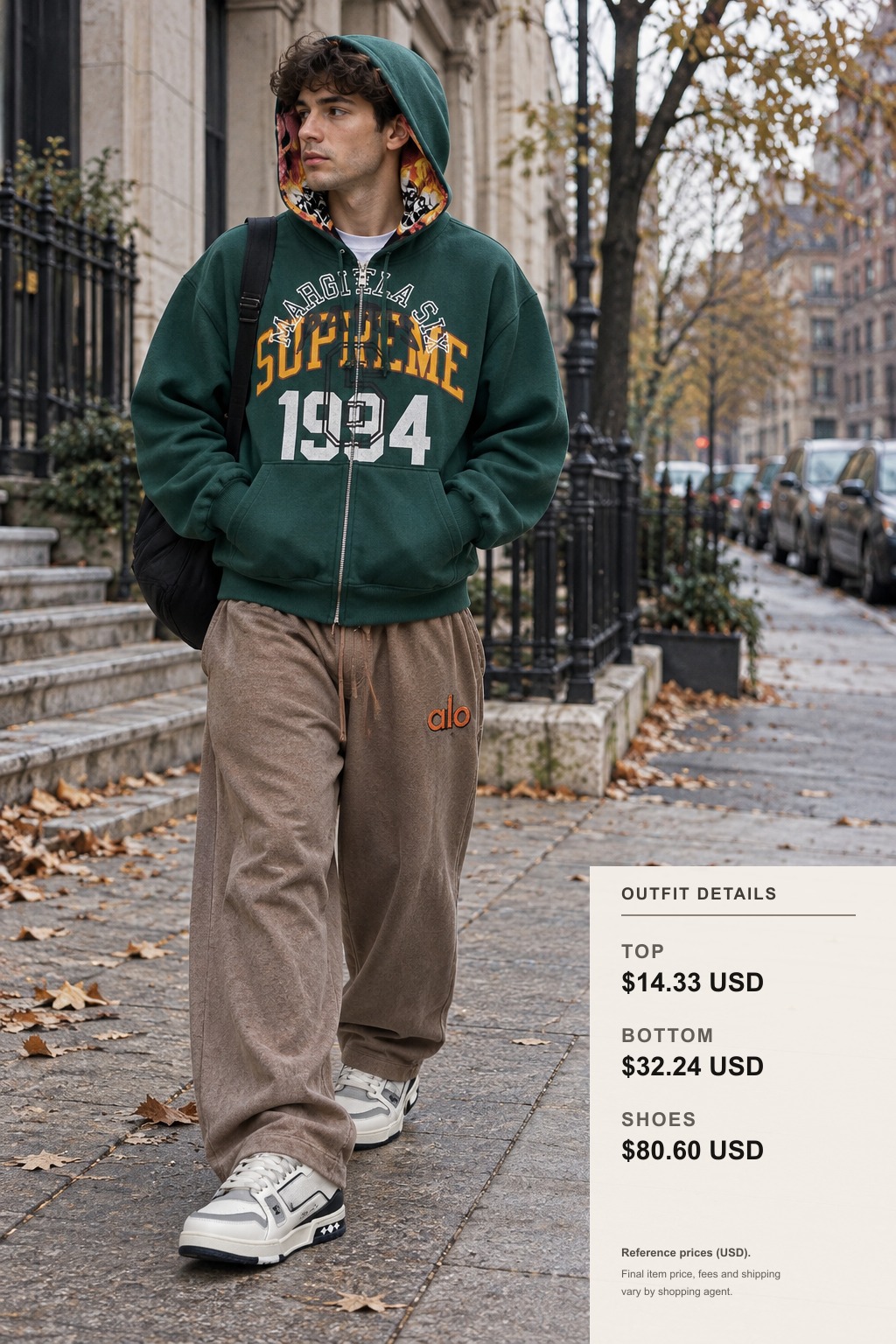 Supreme Hoodie: Three Fall-Winter Looks outfit 1 full-body street style for fashionreps