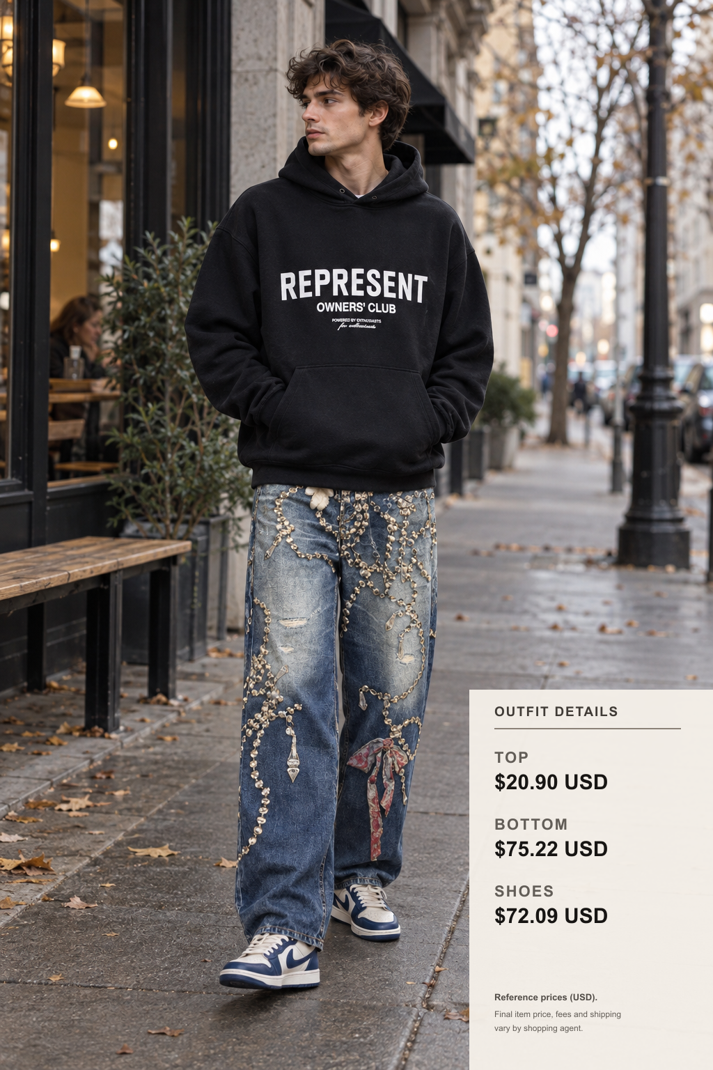 represent Hoodie Winter Date Outfit outfit 1 full-body street style for fashionreps