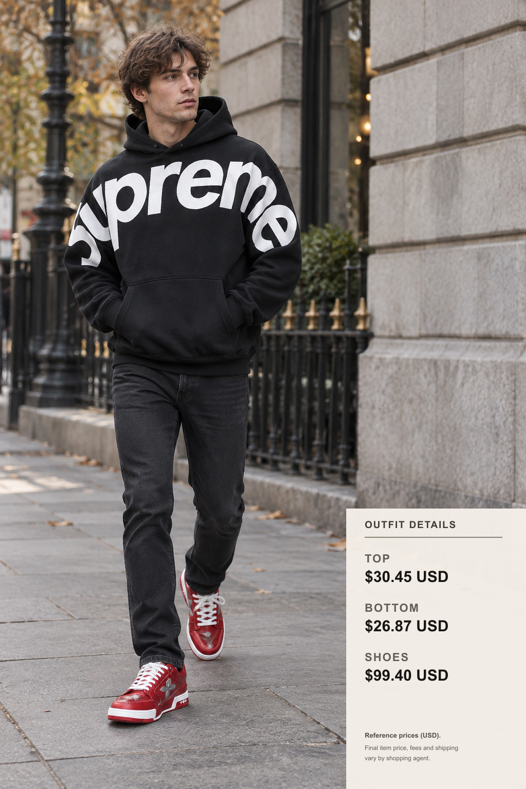 Supreme Hoodie: Three Fall-Winter Looks outfit 2 full-body street style for fashionreps